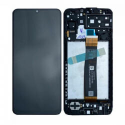 Samsung A136B, A136U Galaxy A13 5G előlap keret, lcd kijelző és érintőpanel, fekete (OEM, Flex verzió SM-A136U REV1.0 BOE B8)