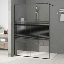 vidaXL fekete átlátszó ESG üveg zuhanyfal 140 x 195 cm (152149) - vidaxl
