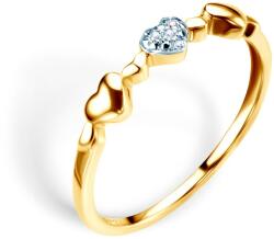 SAVICKI szívecskés eljegyzési gyűrű: kétszínű arany és gyémánt