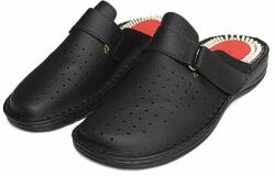 Vlnka Papuci de masaj din piele pentru bărbați "Milan" - negru mărimi încălțăminte adulți 40 (15-001220-40)