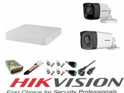 Hikvision Sistem supraveghere video Hikvision 2 camere 5MP Turbo HD IR80m si IR40m DVR Hikvision 4 canale full accesorii (201901014870) - antivandal