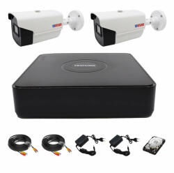 Rovision Sistem de supraveghere video complet 2 camere oem Hikvision full hd, IR40M, DVR 4 canale, accesorii si hard (33282-)