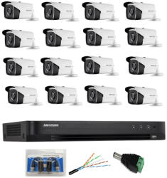 Hikvision Sistem Supraveghere profesional Hikvision 16 Camere 5MP Turbo HD IR 80, accesorii (201801014779) - antivandal