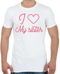printfashion I love my sister - Férfi póló - Fehér (10645583)