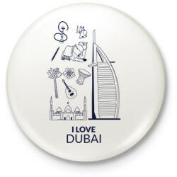 printfashion I LOVE DUBAI - Kitűző, hűtőmágnes - Fehér (10544032)