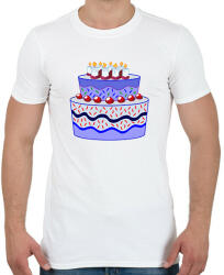 printfashion Születésnapi torta - Férfi póló - Fehér (10696183)