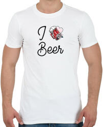 printfashion I love Beer - Férfi póló - Fehér (10541453)