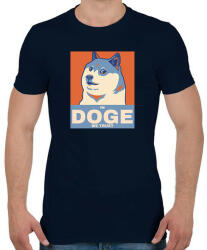 printfashion IN DOGE WE TRUST - Férfi póló - Sötétkék (10738069)