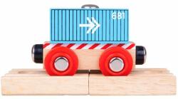 Bigjigs Toys Konténer vagon - piros/kék (RTBJT485/486)