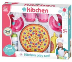 Magic Toys Cook Kitchen: Pizza játékkonyha kiegészítő szett étkészlettel (MKM574636)