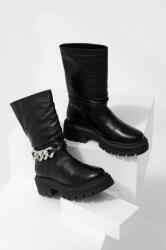 Answear Lab bőr csizma fekete, női, lapos talpú - fekete Női 38 - answear - 14 990 Ft