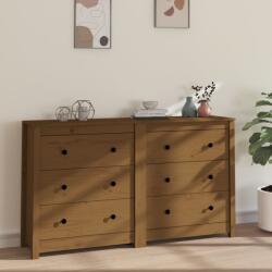 vidaXL Servantă, maro miere, 140x35x80 cm, lemn masiv de pin (3114082) Comoda
