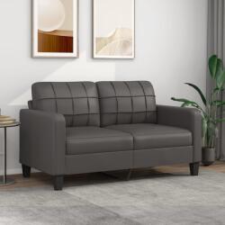 vidaXL Canapea cu 2 locuri, gri, 140 cm, piele ecologică (348652) Canapea