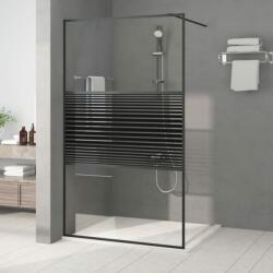 vidaXL fekete átlátszó ESG üveg zuhanyfal 115 x 195 cm (152148) - vidaxl