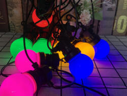 ReVoLuTioN DLS-5M Party fényfüzér, színes kültéri LED füzér, 10 gömb, 5 méter - VÍZÁLLÓ