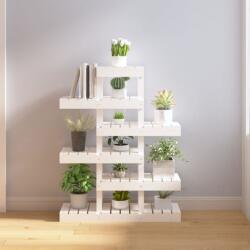 vidaXL Suport pentru plante, alb, 85x25x109, 5 cm, lemn masiv de pin (822088) - comfy