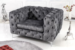 LuxD Design fotel Rococo sötétszürke bársony