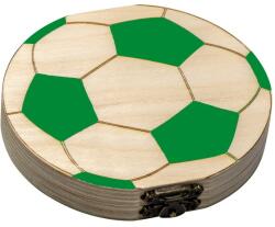 Kynga Tejfogtartó, fogdoboz festett zöld focis