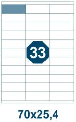 KZK Öntapadó címke 70x25, 4 mm, 100 lap