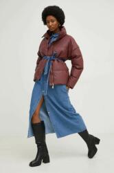 Answear Lab rövid kabát női, bordó, téli - burgundia S