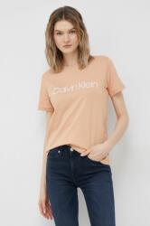 Calvin Klein pamut póló narancssárga - narancssárga S