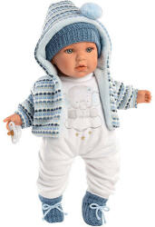 Llorens Enzo síró baba kapucnis felsőben 42 cm