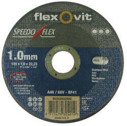 Flexovit Speedoflex vágókorong 125x1, 0x22, 2mm, BF41, fém-inox