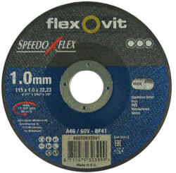 Flexovit Speedoflex vágókorong 115x1, 0x22, 2mm, BF41, fém-inox