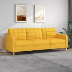 vidaXL Canapea cu 3 locuri, galben deschis, 210 cm, material textil (348634) Canapea