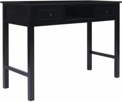 vidaXL Birou, negru, 108x45x76 cm, lemn masiv de paulownia (338538)