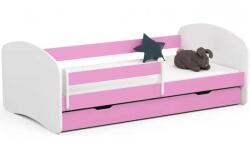 AKORD Gyerekágy ágyneműtartóval + matrac - Akord Furniture Smile - 180 x 90 cm - rózsaszín