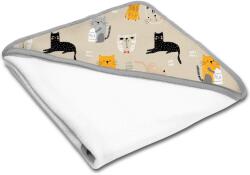 Kidizi Prosop bebe din bumbac cu gluga 90x90 cm Kidizi Kitten Love, potrivit de la nastere pana la 2 ani (5949221108445)