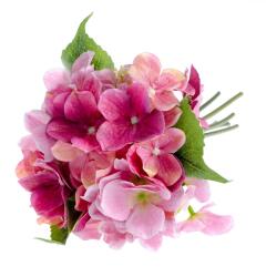 4-Home Buchet flori artificiale Hortensie, roz, 30 cm