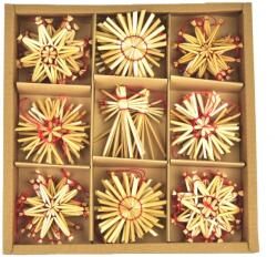 4home Set ornamente din paie, cu îngerași, 36 buc