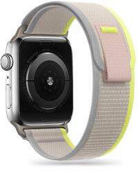 Apple Watch Series 4/5/6/7/8/9/Ultra/SE (42/44/45/49 mm) okosóra szíj - TECH-PROTECT Nylon bézs szövet szíj