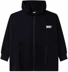 DKNY bluza copii culoarea negru, cu glugă, cu imprimeu 9BYY-BLG07P_99X