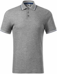 MALFINI Férfi galléros póló Focus - Sötétszürke melírozott | M (2321214)