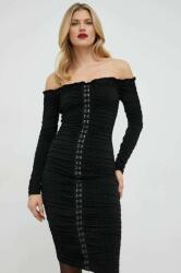 NISSA rochie culoarea negru, mini, mulata MBYY-SUD039_99X