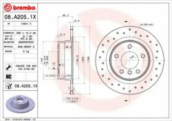 BREMBO Disc frana BMW Seria 1 (E81) (2006 - 2012) BREMBO 08. A205.1X