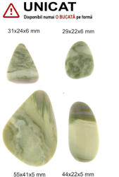 Cabochon Serpentin Natural - Neregulat - Picatura - 29-55 x 22-41 x 5-6 mm - 1 Buc