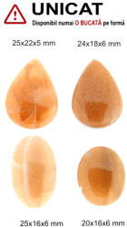  Cabochon Piatra Soarelui Naturala - Oval - Picatura - 20-25 x 16-22 x 5-6 mm - 1 Buc