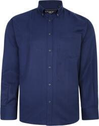 KAM Jeanswear Camasa cu maneca lunga linii subtiri de culoare bleu dintr-un mix de bumbac 55% si polyester 45% - 3XL 4XL 5XL 6XL