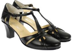 Rovi Design Sandale dama, negre, din piele naturala cu toc de 7cm - S48BOXN - ellegant