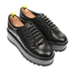 Rovi Design Pantofi dama cu talpa groasa casual, 4 cm, negru - P502N