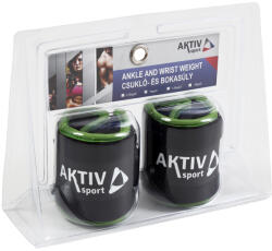 Aktivsport Csukló- és bokasúly Aktivsport 2x1 kg fekete-zöld (LKW-1209-2x1-FZ)