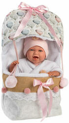 Llorens Mimi újszülött síró kislány baba pólyában 40 cm