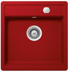 SCHOCK Mono N-100S Cristadur Rouge egymedencés gránit mosogató automata dugóemelő, szifonnal, piros, beépíthető (6426495450054)