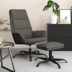 vidaXL Scaun de relaxare cu taburet, gri închis, catifea (3097898)