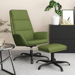 vidaXL Scaun de relaxare cu taburet, verde deschis, catifea (3097900)