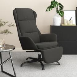 vidaXL Scaun de relaxare cu taburet, gri închis, microfibră (3097928)